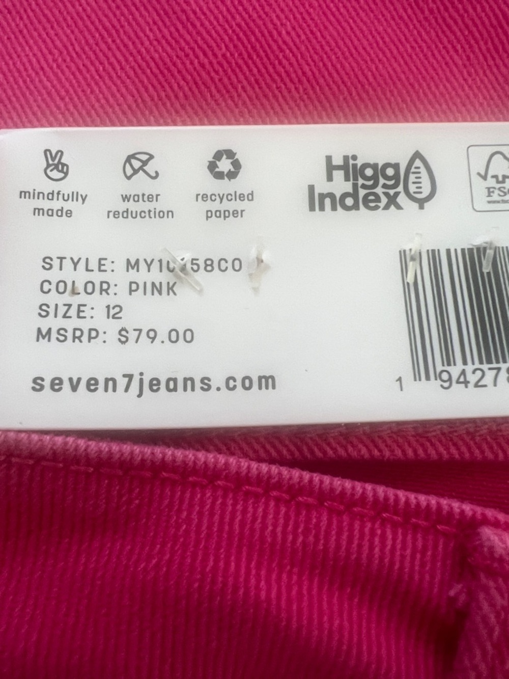 NWT- Seven7 Pink high-rise STRAIGHT Jeans - Picture 3 of 8